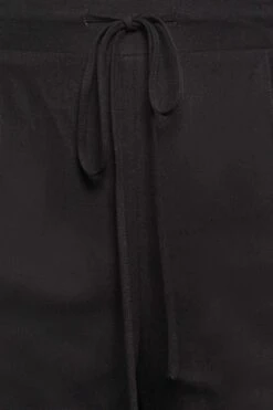 YOURS Curve Black Wide Leg Linen Look Trousers -Luna Looks Zone 5ae118d7 5ab3 4d 143312 Z