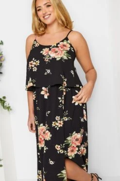 YOURS LONDON Curve Black Floral Overlay Maxi Dress -Luna Looks Zone 5bc47e69 ff9d 47 161942 D