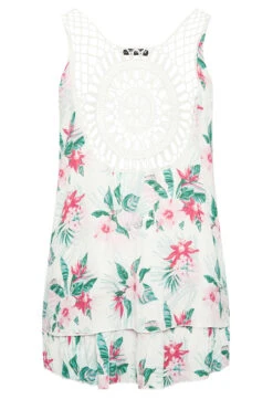 YOURS Curve White Tropical Print Crinkle Crochet Back Vest Top 9 YOURS Curve White Tropical Print Crinkle Crochet Back Vest Top -Luna Looks Zone 5c3f8622 97d4 43 131843 Y