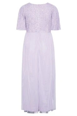 LUXE Curve Lilac Purple Sequin Hand Embellished Maxi Dress -Luna Looks Zone 5d1b565e c66e 40 161154 BKR