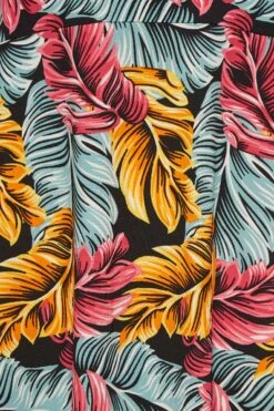 YOURS Curve Black Tropical Leaf Print Wrap Maxi Dress -Luna Looks Zone 5d8cc847 6311 4f 301902 Z