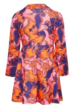 LIMITED COLLECTION Curve Pink & Orange Paisley Print Blazer Dress -Luna Looks Zone 5dbd7f9e 5c81 43 215099 Y