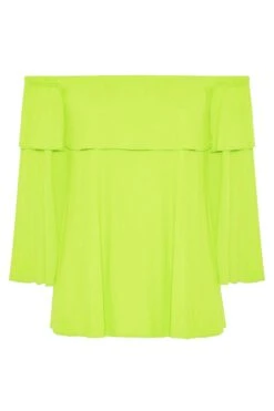 LIMITED COLLECTION Curve Lime Green Frill Bardot Top 10 LIMITED COLLECTION Curve Lime Green Frill Bardot Top -Luna Looks Zone 5de551d6 5ba0 43 214959 X