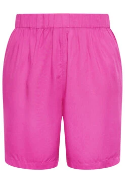 YOURS Curve Bright Pink Woven Shorts -Luna Looks Zone 5e17be62 ac6e 45 144799 X