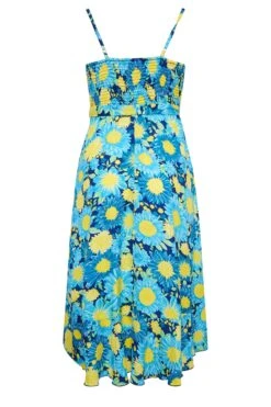 LIMITED COLLECTION Curve Blue Floral Frill Hem Midaxi Dress -Luna Looks Zone 5ec2ee5c a3bf 49 215496 Y