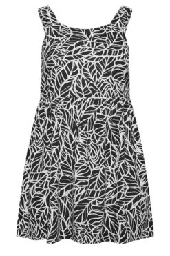 YOURS Curve Black Leaf Print Bow Back Vest Top 10 YOURS Curve Black Leaf Print Bow Back Vest Top -Luna Looks Zone 5ee490a9 2e29 44 131845 X