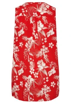 YOURS Curve Red Floral Pleat Detail Top -Luna Looks Zone 5f548093 01ee 41 173961 Y