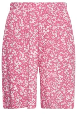 YOURS Curve Pink Ditsy Print Jersey Shorts -Luna Looks Zone 5f94aab5 9ece 44 144847 X