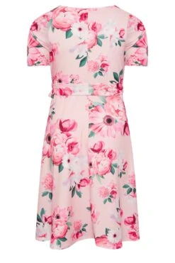 YOURS LONDON Curve Pink Floral Print Skater Dress -Luna Looks Zone 5fa0f6e7 14b8 46 162215 Y