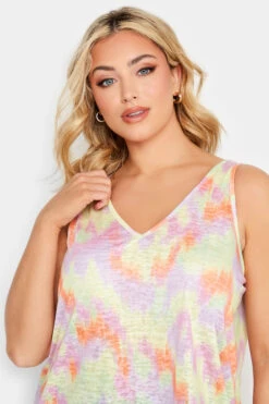 YOURS Curve Yellow Printed Burnout Vest Top -Luna Looks Zone 5fb3abce 949c 4b 320856 D