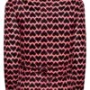 YOURS PETITE Curve Black & Pink Heart Print Square Neck Top