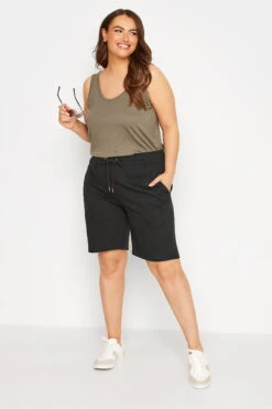 YOURS Curve Black Jogger Shorts