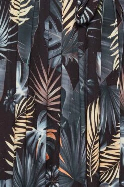 YOURS Curve Charcoal Black Leaf Print Wrap Dress -Luna Looks Zone 6187b481 9c04 4e 302153 Z