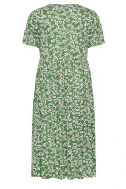 YOURS Curve Green Floral Smock Dress -Luna Looks Zone 61a3bc37 f84f 4e 302229 Y