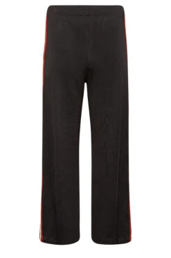 YOURS PETITE Curve Black Side Stripe Knitted Wide Leg Trousers -Luna Looks Zone 6220362f 4b2c 43 174460 Y