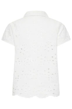 YOURS PETITE Curve White Broderie Anglaise Short Sleeve Shirt -Luna Looks Zone 622db61f 70cf 4b 174516 y