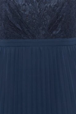 YOURS LONDON Curve Navy Blue Lace Puff Sleeve Pleated Maxi Dress -Luna Looks Zone 62709592 b3ee 49 161903 Z