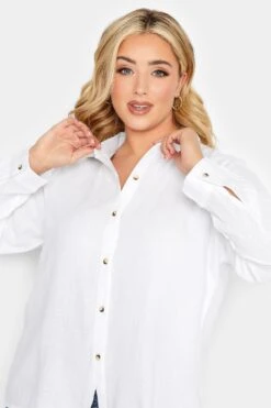 YOURS PETITE Curve White Linen Blend Shirt -Luna Looks Zone 62bd20cc a576 43 174428 D