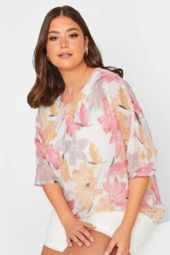 YOURS Curve White Floral Blouse -Luna Looks Zone 62d4b919 8321 4f 330078 D