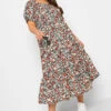 LIMITED COLLECTION Curve Black Ditsy Print Midaxi Smock Dress