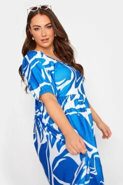 YOURS Curve Blue Swirl Print Maxi Dress -Luna Looks Zone 634f8a89 690b 49 137546 D