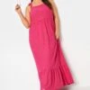 YOURS Curve Hot Pink Broderie Anglaise Maxi Dress