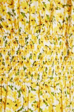 Curve Yellow Floral Print Bardot Maxi Dress -Luna Looks Zone 63b6997e c5a1 4b 137100 Z