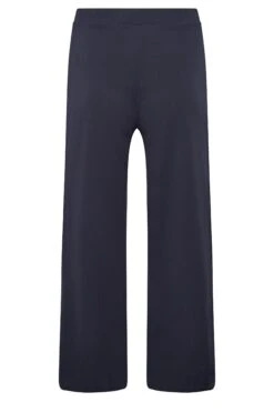YOURS PETITE Curve Navy Blue & Green Stripe Wide Leg Trousers -Luna Looks Zone 63d79da5 9225 4c 174469 Y