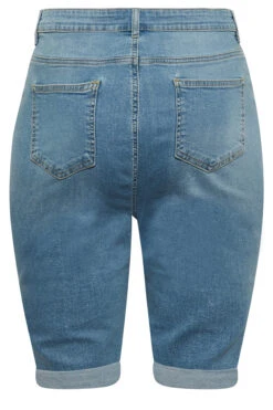 YOURS Curve Light Blue Mid Cat Scratch Shorts -Luna Looks Zone 641cca79 e0a3 43 144714 Y