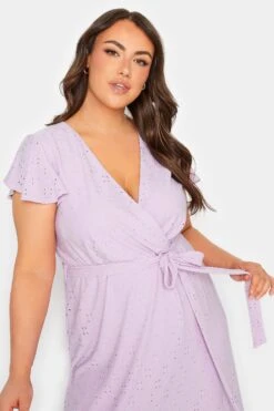 YOURS Curve Lilac Purple Broderie Anglaise Maxi Dress -Luna Looks Zone 64539454 a0cf 40 137558 D