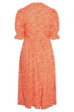LIMITED COLLECTION Curve Orange Ditsy Wrap Dress -Luna Looks Zone 649524a3 ce0b 48 214396 Y