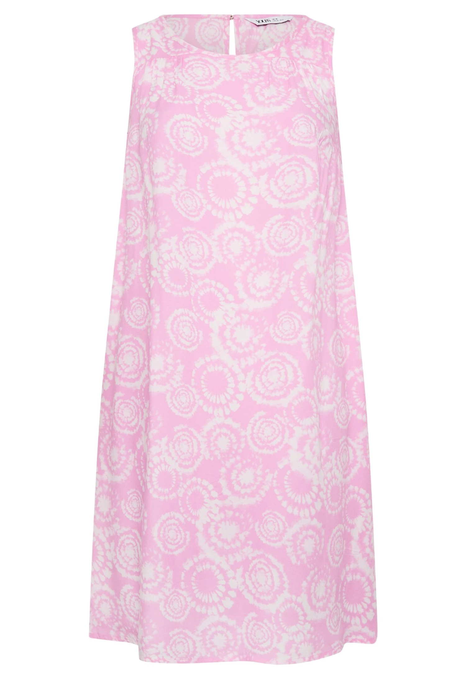 YOURS Curve Light Pink Tie Dye Print Swing Dress 5 YOURS Curve Light Pink Tie Dye Print Swing Dress - Image 5