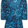 YOURS PETITE Curve Blue Animal Print Jersey Top