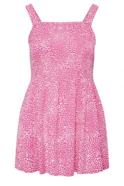 YOURS Curve Pink Animal Print Crinkle Vest Top -Luna Looks Zone 6667325d ea74 40 131930 X