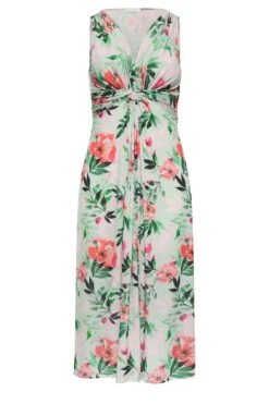 YOURS LONDON Curve Green Floral Print Knot Front Maxi Dress -Luna Looks Zone 67f30ece fd7c 44 161241 X