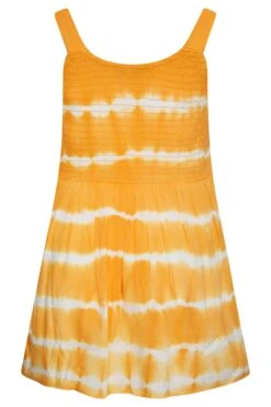 YOURS Curve Yellow Tie Dye Shirred Peplum Vest Top -Luna Looks Zone 6804ed89 2ba0 4d 131607 Y