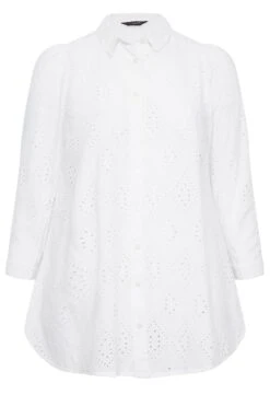 YOURS Curve White Broderie Anglaise Shirt -Luna Looks Zone 686c3293 4f76 44 131762 X