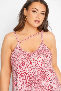 LIMITED COLLECTION Curve Pink Mixed Animal Print Strap Detail Cami Top -Luna Looks Zone 6910c918 386c 45 214642 D