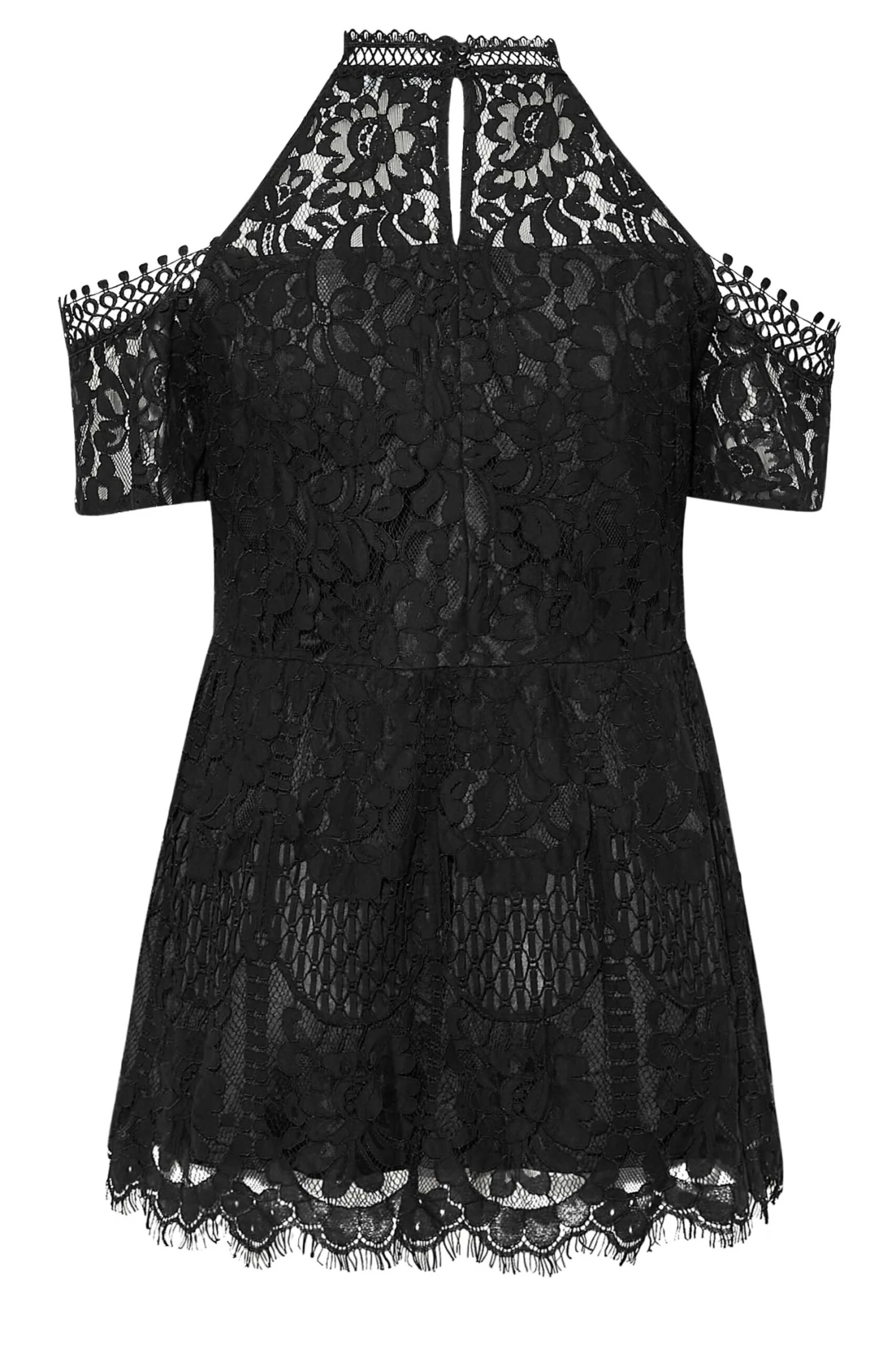 YOURS LONDON Curve Black Cold Shoulder Lace Top 6 YOURS LONDON Curve Black Cold Shoulder Lace Top - Image 6