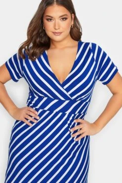 YOURS Curve Blue Stripe Swing Maxi Dress -Luna Looks Zone 69ccefde b6a0 43 301020 D