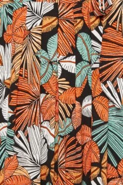 YOURS Curve Black & Orange Leaf Print Maxi Dress -Luna Looks Zone 6a19a56b 15e7 4a 302065 Z