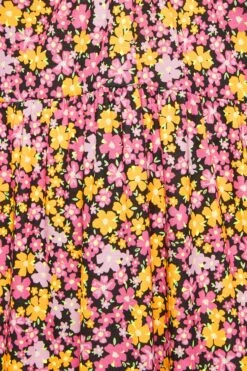 LIMITED COLLECTION Curve Pink Floral Print Ring Front Midi Dress -Luna Looks Zone 6a1f65b0 f71c 43 215709 Z