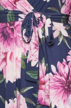 YOURS LONDON Curve Navy Blue & Purple Hanky Hem Floral Dress -Luna Looks Zone 6b73b82c bf71 4e 162104 Z