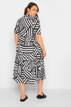 YOURS Curve Black Stripe Button Through Dress 7 YOURS Curve Black Stripe Button Through Dress -Luna Looks Zone 6b9d6269 420c 42 137551 C