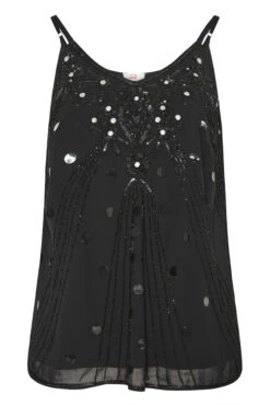 LUXE Curve Black Hand Embellished Cami Top -Luna Looks Zone 6b9e2121 1aab 46 157943 F