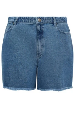 YOURS Curve Mid Blue Floaty Denim Shorts 6 YOURS Curve Mid Blue Floaty Denim Shorts -Luna Looks Zone 6c4abc3d 42a6 46 144725 X