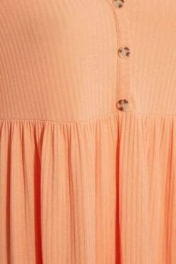 LIMITED COLLECTION Curve Light Orange Ribbed Peplum Midi Dress -Luna Looks Zone 6cc97703 3d42 4d 214631 Z
