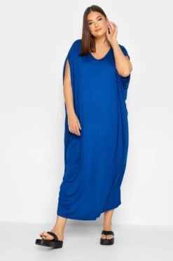 YOURS Curve Cobalt Blue Double Layered Midi Dress