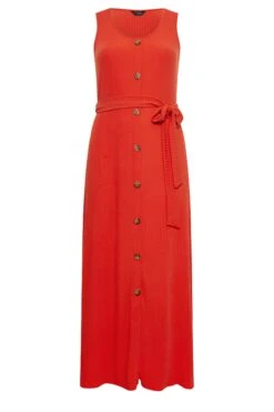 YOURS Curve Red Button Through Sleeveless Maxi Dress -Luna Looks Zone 6d7d28c4 b285 4b 137556 X