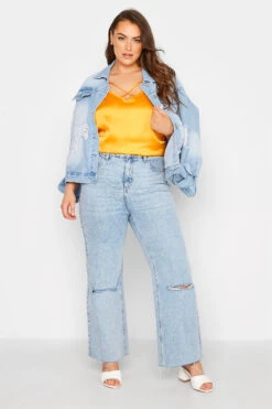 LIMITED COLLECTION Curve Bright Yellow Satin Cami Top